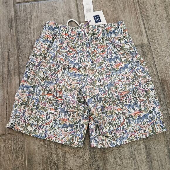 Janie and Jack Liberty Print Dinosaur Swim Shorts Boys Size 4 New Summer Beach - Picture 3 of 6